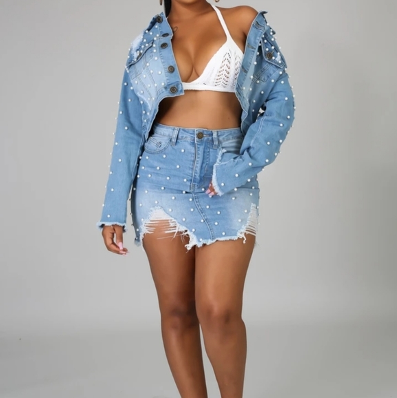 Denim Skirt Set - Picture 3 of 5